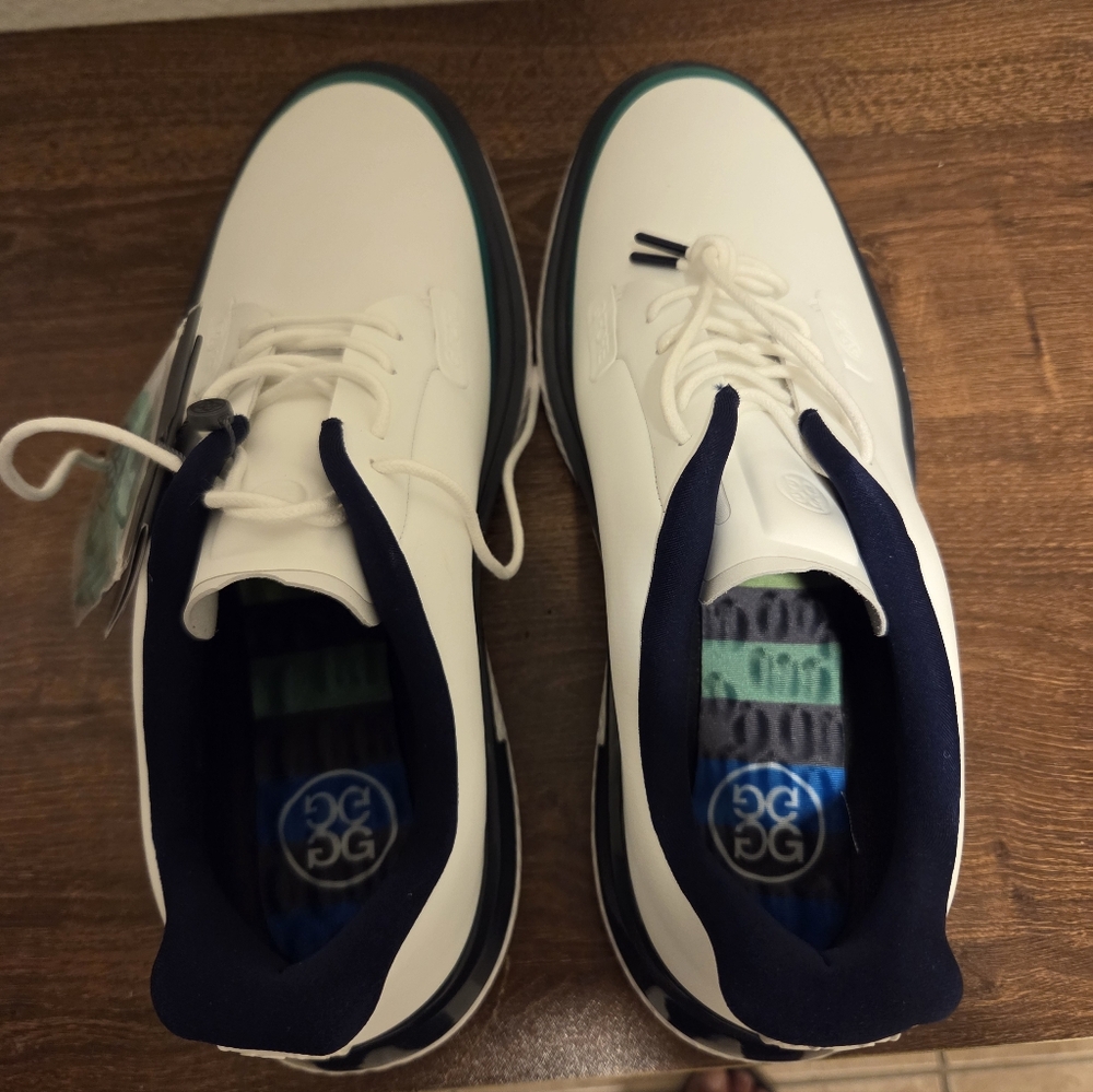 G/FORE White and Navy Men's Sneakers